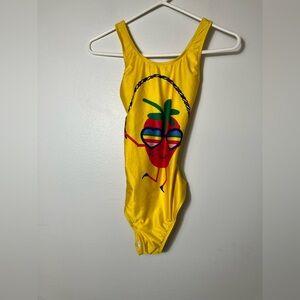 hanna andersson one piece swimsuit Girls 14 Yellow Cross Back Beach Summer